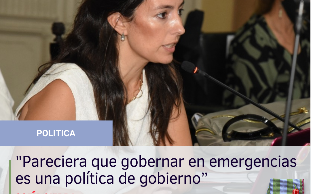 “Pareciera que gobernar en emergencias es una política de gobierno”